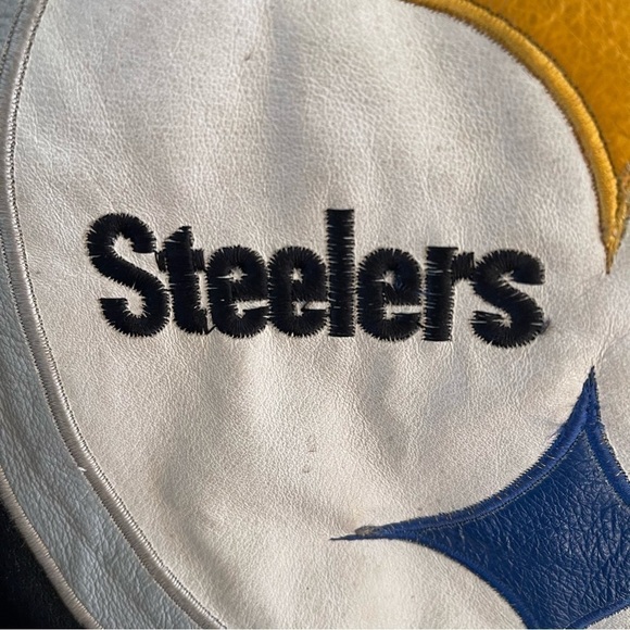 Vintage Leather Steelers Jacket NFL size XXL please check pictures for wear - Picture 5 of 16